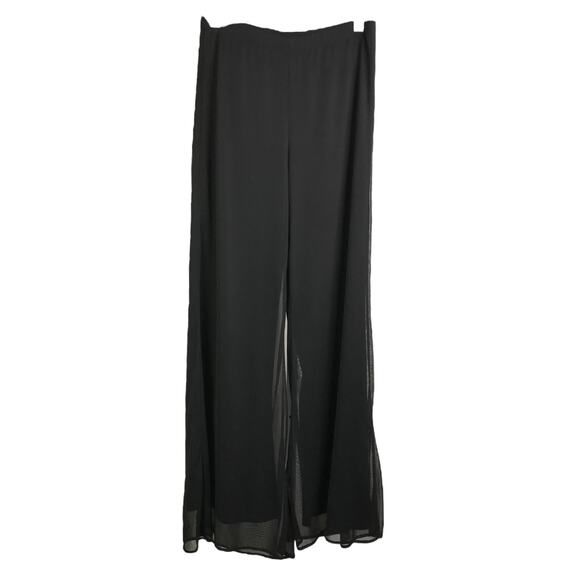 Christin Michaels Palazzo Pants Women S Black Sheer High Rise Wide Leg - Picture 1 of 8